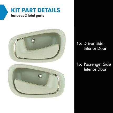 TRQ Door Handles Inside Interior Tan Beige LH & RH Pair Set