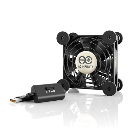 AC Infinity MULTIFAN S7-P, Quiet Dual 120mm AC-Powered Fan with Speed Control, UL-Certified for Receiver DVR PlayStation Xbox Component Cooling
