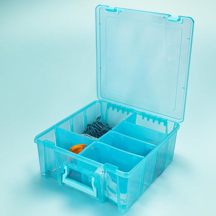 ArtBin Super Satchel Double Deep, Portable Art & Craft Organizer with Handle, [1] Plastic Storage Case, Aqua Mist, Polypropylene