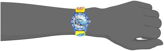 Disney Cars Kids W001507 Yellow 3D Plastic Strap Watch