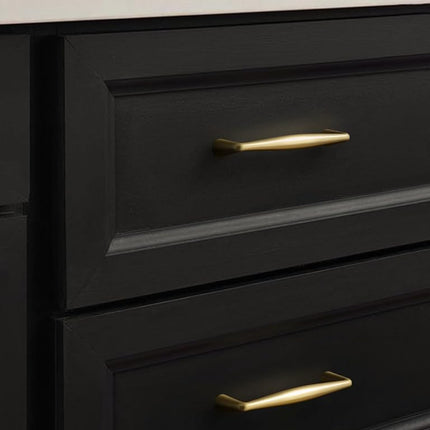 Brushed Gold Zinc Alloy Cabinet pulls - 3-3/4 Inch(96mm) Hole Center Classic Vintage Drawer Handles,Kitchen Cupboard Bathroom Dresser Cabinet Hardware (2, Brushed Gold, 3-3/4"(96mm) Hole Centers)