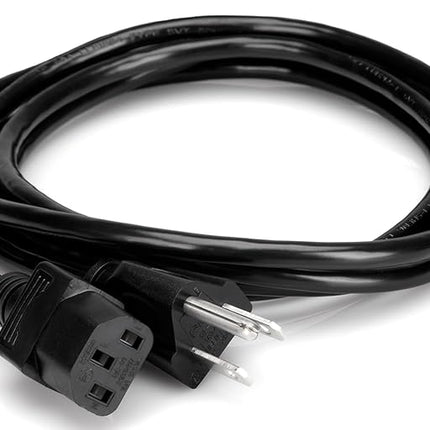 Câble de rallonge électrique Hosa PWC-140.5 de 15 cm, 18 AWG, avec connecteur IEC femelle, noir