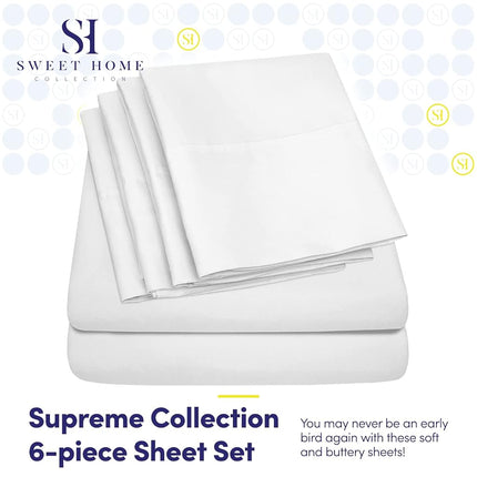 Twin Size Bed Sheets - 4 Piece 1500 Supreme Collection Fine Brushed Microfiber Deep Pocket Twin Sheet Set Bedding - 1 EXTRA PILLOW CASES, GREAT VALUE, Twin, White