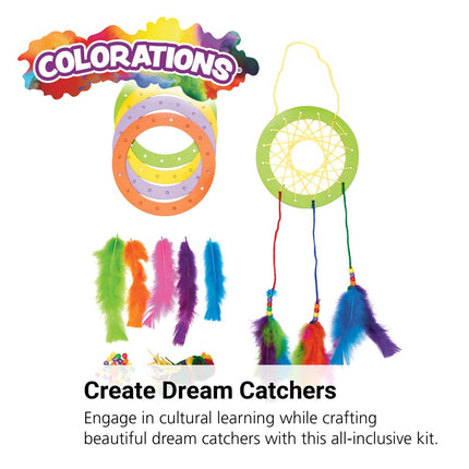 Colorations DIY Make Your Own Dream Catcher Arts and Crafts Kit Includes Rings, Beads, Feathers, Yarn Instructions (Item # DREAMKIT)