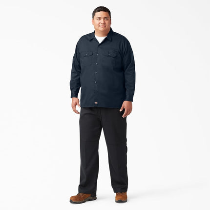 Dickies Men's Long Sleeve Work Shirt, Navy, 3X-Large Big Tall