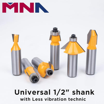 MNA Router Bit Set 25 Pieces 1/2 Inch, European Edition Router Bits Kit, Traditional Woodworking Tools, Aluminium Case