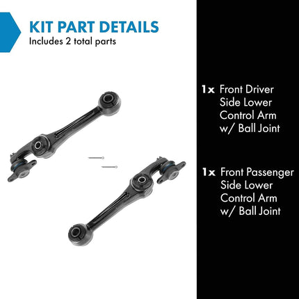 TRQ Front Left and Right Lower Control Arm with Ball Joint Set 2 Piece