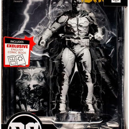 McFarlane Toys, 7-Inch DC Direct Black Adam Gold Label Batman Action (Line Art Variant) Figure with 22 Moving Parts, Collectible DC Black Adam Comic Figure with Unique Comic Book – Ages 12+
