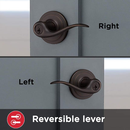 Kwikset Venetian Bronze SmartKey Tustin Entry Lever 97402-541