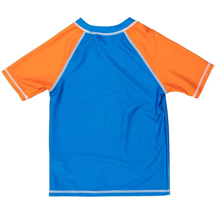 Hot Wheels Little Boys Raglan Pullover Swim Rash Guard Swim Trunks Blue 7-8