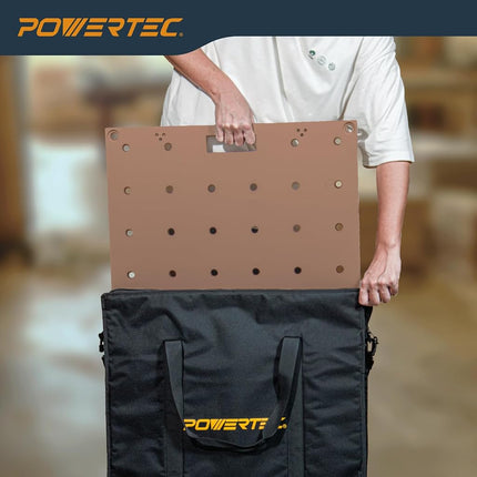 POWERTEC Carrying Bag for Arachni-Flex Workbench Tabletops - Padded Storage & Transport Bag with Shoulder Strap & Accessory Pouch (72135)