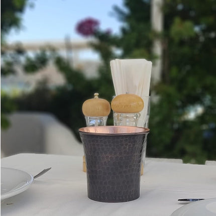 Dede Copper - CC Series (20 oz) - Handcrafted Drinking Cups or Serving Cold Beverages and Cocktail Mugs, Handmade Unlined Uncoated Pure Solid Copper Tumblers (Engraved-Antique)