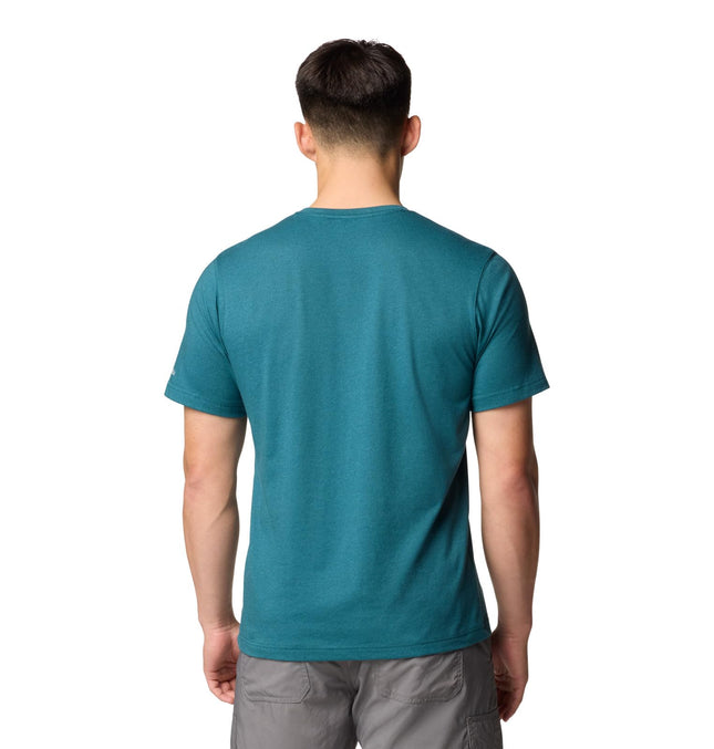 T-shirt Thistletown Hills avec poche pour homme, Bleu fleuri rivière, S