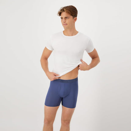 Hanes Originals Supersoft Boxer Briefs, Viscose from Bamboo Men's Underwear, Solids & Prints, 3-Pack, Grey/Green/Navy, XL