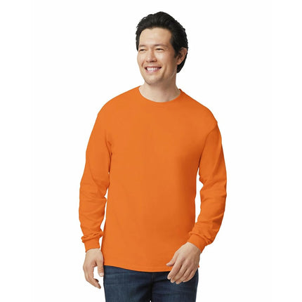 Gildan Unisex's Ultra Cotton Long Sleeve T-Shirt, Style G2400, Multipack, Safety Orange (3-Pack), 3XL (Pack of 3)