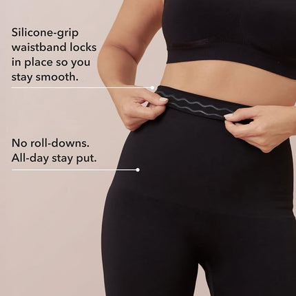 SHAPERMINT High Waisted Tummy Control Compression Leggings for Women - Petite to Plus Size Womens Leggings Non See Through, Black, Large