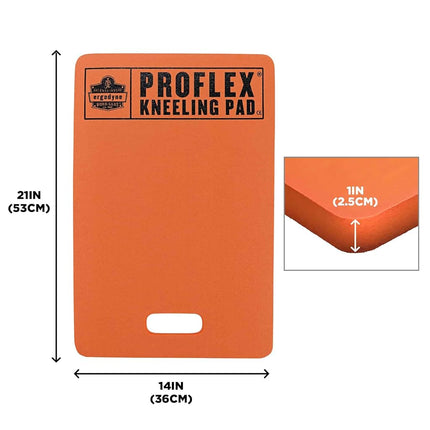 Ergodyne ProFlex 380 Kneeling Pad, Foam Knee Cushion, Water Resistant Kneeling Mat, 14" x 21" x 1", Orange, Standard