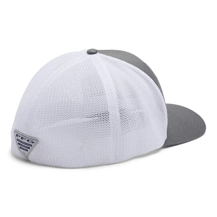 Columbia Unisex PFG Mesh Ball Cap XXL, Titanium/White, One Size