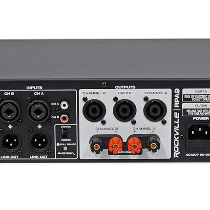 Rockville RPA9 3000 Watt Peak / 1500w RMS 2 Channel Power Amplifier Pro/DJ Amp