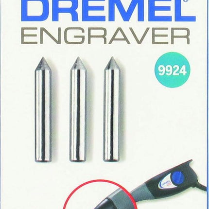 Dremel 9924 Carbide Engraving Points, 3 Engraver Accessories for Multipurpose Engraving
