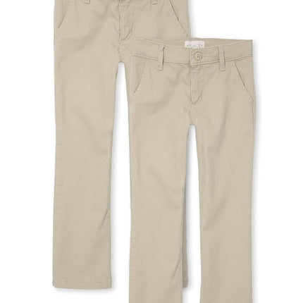 The Children's Place Pantalons Chino Skinny Fille,Paquet de 2 Bisquit,12, Paquet de 2 Bisquit, 12