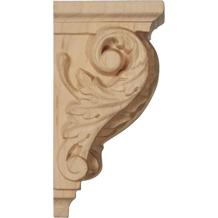 Ekena CORW02X02X04ACRO 2 1/4-Inch Width x 2 1/4-Inch Depth x 4 1/4-Inch Height X-Small Acanthus Wood Corbel - Red Oak