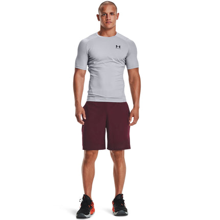 T-shirt de compression à manches courtes Under Armour HeatGear pour homme, Gris Mod (011)/Noir, XL