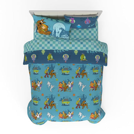 Franco Comforter and Sheet Set, Microfiber, Scooby Doo, 7 Piece Queen Size