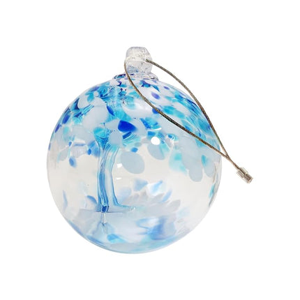 Dale Tiffany Hand Blown Glass, 6" Diameter Aqua, Tree of Life Collection, Witch Globe Hanging Garden Indoor/Outdoor Decorative Ornament Gazing Ball