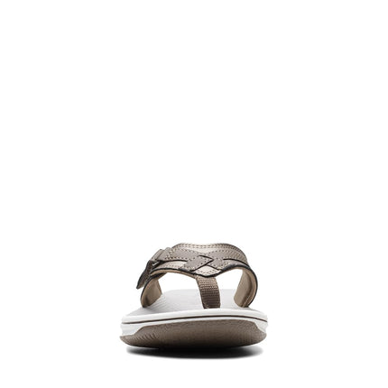 Clarks Women's Breeze Sea Flip Flop, New Pewter Synthetic, 9.5 UK M