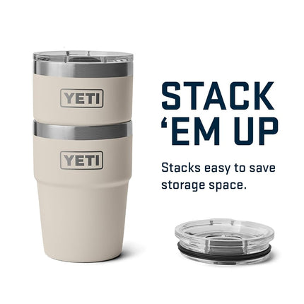 YETI Rambler 16 oz Stackable Tumbler, Vacuum Insulated, Stainless Steel with MagSlider Lid, Cape Taupe