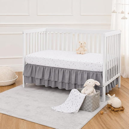 American Baby Company Lot de 2 draps de berceau en jersey de coton imprimé pour matelas de berceau standard et de tout-petit, motif étoile grise/zigzag gris, pour garçons et filles