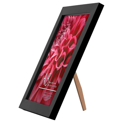 Americanflat A5 Picture Frames in Black - Engineered Wood with Shatter Resistant Glass - Horizontal and Vertical Formats for Wall and Tabletop - 14.8x21 cm