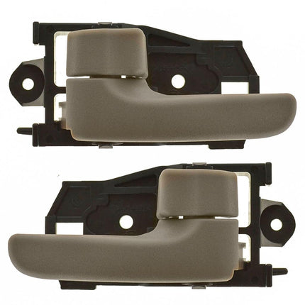 TRQ Tan Inner Inside Interior Door Handle Front LH & RH Pair Set