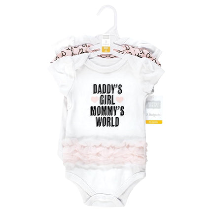 Hudson Baby Unisex Baby Cotton Bodysuits, Mommys World Tutu, 9-12 Months, Mommys World Tutu, 9-12 Months
