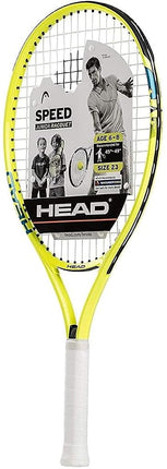Raquette de tennis HEAD Speed 23 Junior pré-cordée, raquette de tennis légère pour enfants et débutants, cadre en aluminium durable, 6-8 ans, 23 pouces, jaune