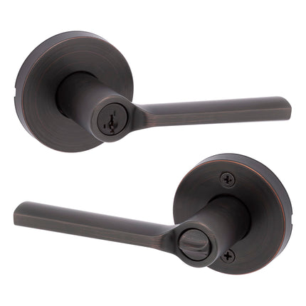 Kwikset Lisbon Round Entry Door Knob with Lock and