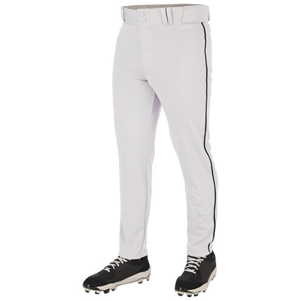 CHAMPRO Boys' Triple Crown 2.0 Tapered Bottom Baseball Pants with Braid White, Black