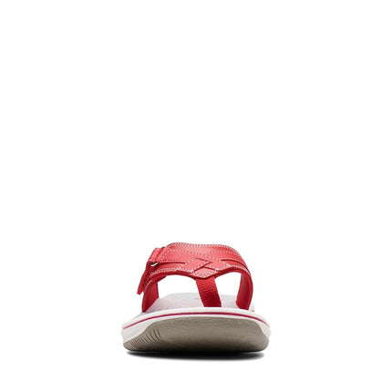 Clarks Women's Breeze Sea Flip Flop, New Red Synthetic, 7.5 UK M