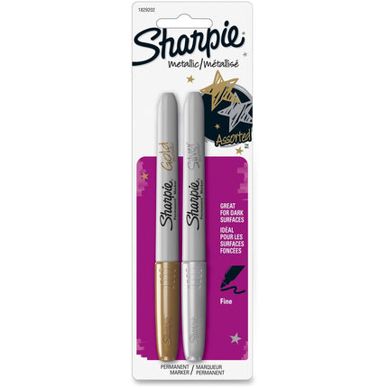 Sharpie - Sharpie Metallic Markers, 2/PK, Gold/Sil
