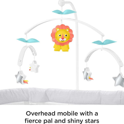 Fisher-Price Baby Bedside Sleeper Soothing Motions Bassinet with Lights Music Vibrations & Toy Mobile for Newborns 0+ Months, Windmill