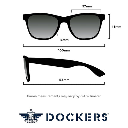 Dockers Men's Colton Sunglasses Polarized Navigator, Black, 57mm