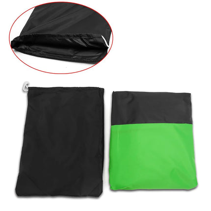 uxcell XXXL 190T Black Green Motorcycle Cover Waterproof UV Protection
