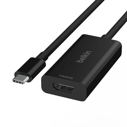 Belkin USB Type C to HDMI 2.1 Adapter, Tethered 4.33in Cable with 8K@60Hz, 4K@144Hz, HDR, HBR3, DSC, HDCP 2.2, USB-IF Certified for Chromebook, Macbook, iPad Pro and other USB C Devices