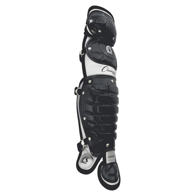 Espinillera con alas y doble rodilla Champion Sports LG83AWBK, negra, 33 cm