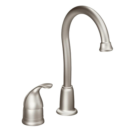 Moen 4905SRS Camerist Robinet de bar à une poignée et à arc élevé, acier inoxydable résistant aux taches, 0.375