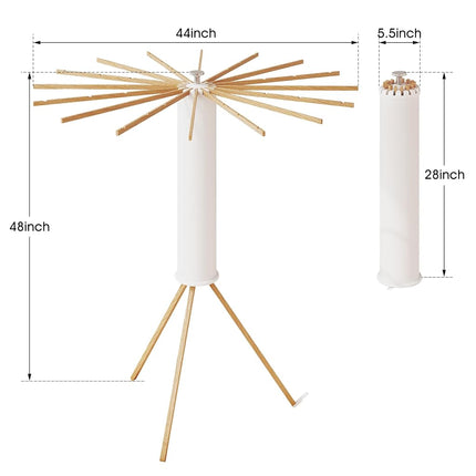 BOQORAD Wall Mounted Clothes Hanger Space-Saver，Retractable Garment Laundry Drying Rack，Collapsible Clothes Dry Racks for Balcony, Mudroom, Bedroom (Tripod, White)