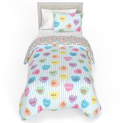 Sweethearts Original Candy Hearts Bedding 5 Piece 