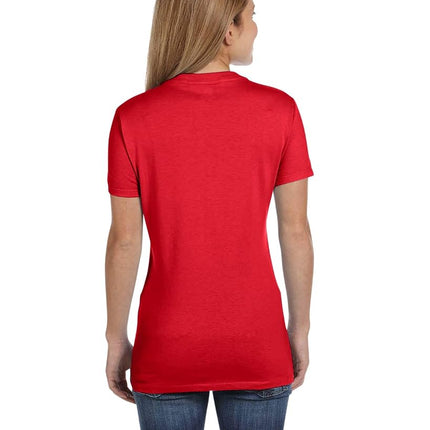 Hanes Women’s Perfect-T Short Sleeve V-Neck T-Shirt, Athletic Red, Small