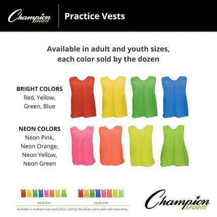 Gilet d'entraînement Champion Sports pour jeunes, vert (1 douzaine)